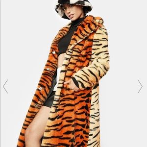 ORANGE TIGER KAI FAUX FUR COAT